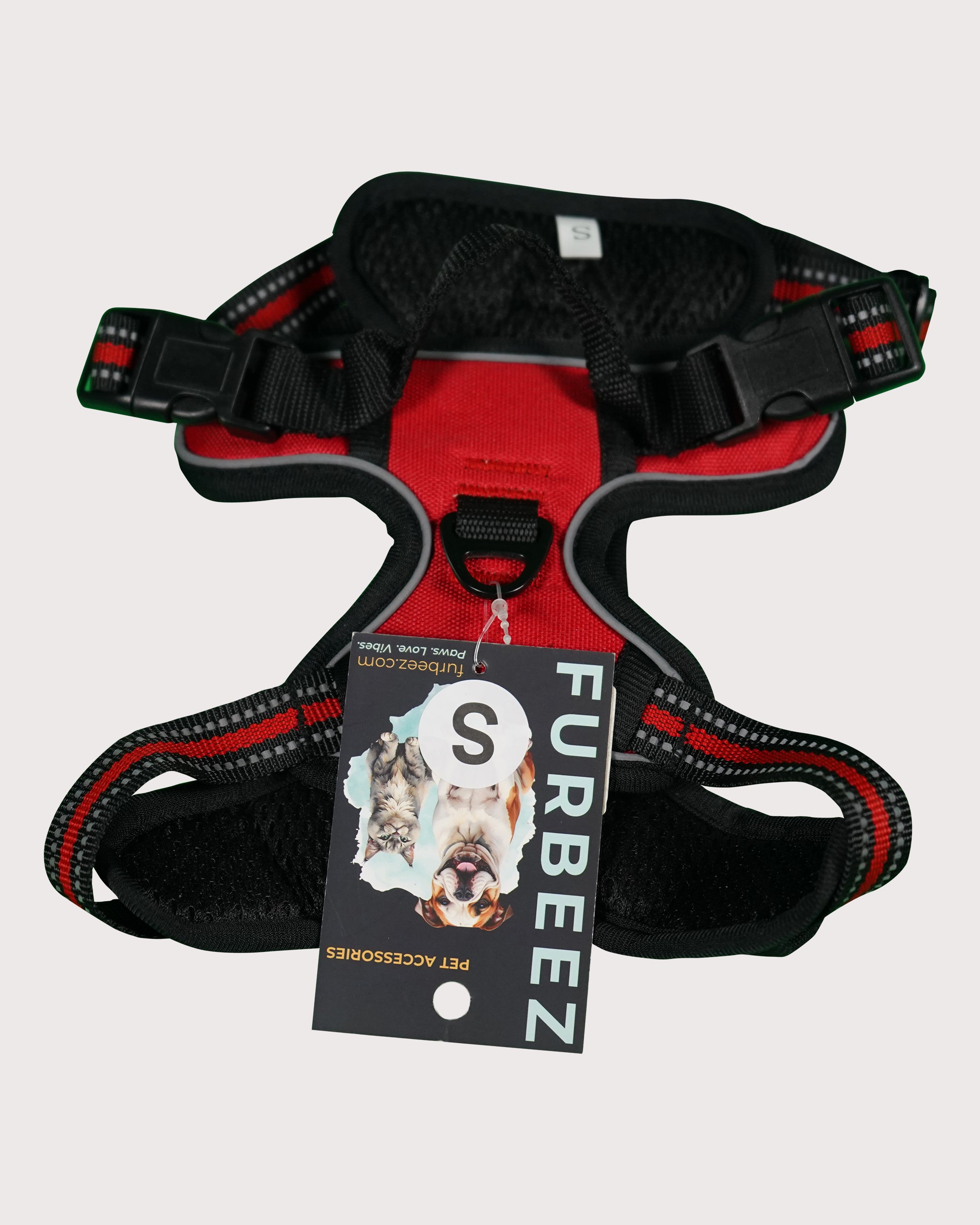 Furbeez Pet Accessories : Dog Harness Red/Small