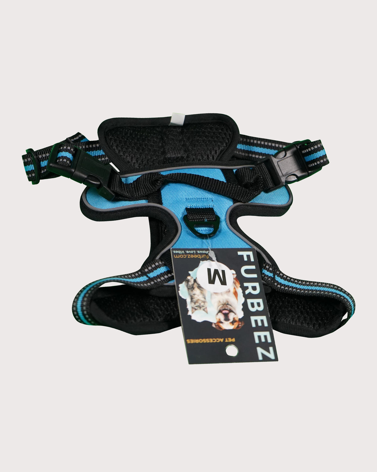 Furbeez Pet Accessories : Dog Harness Blue/Medium