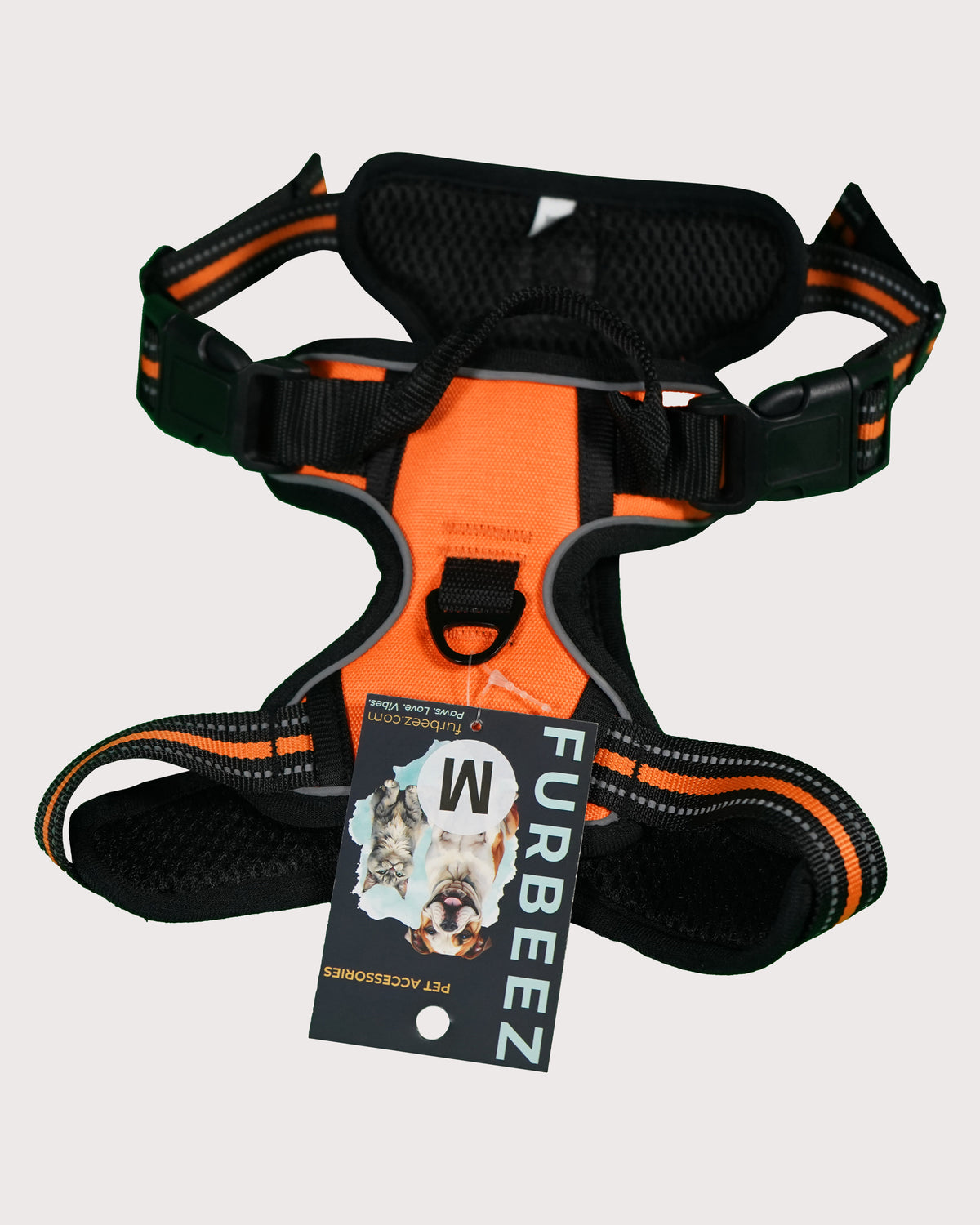 Furbeez Pet Accessories : Dog Harness Orange/Medium