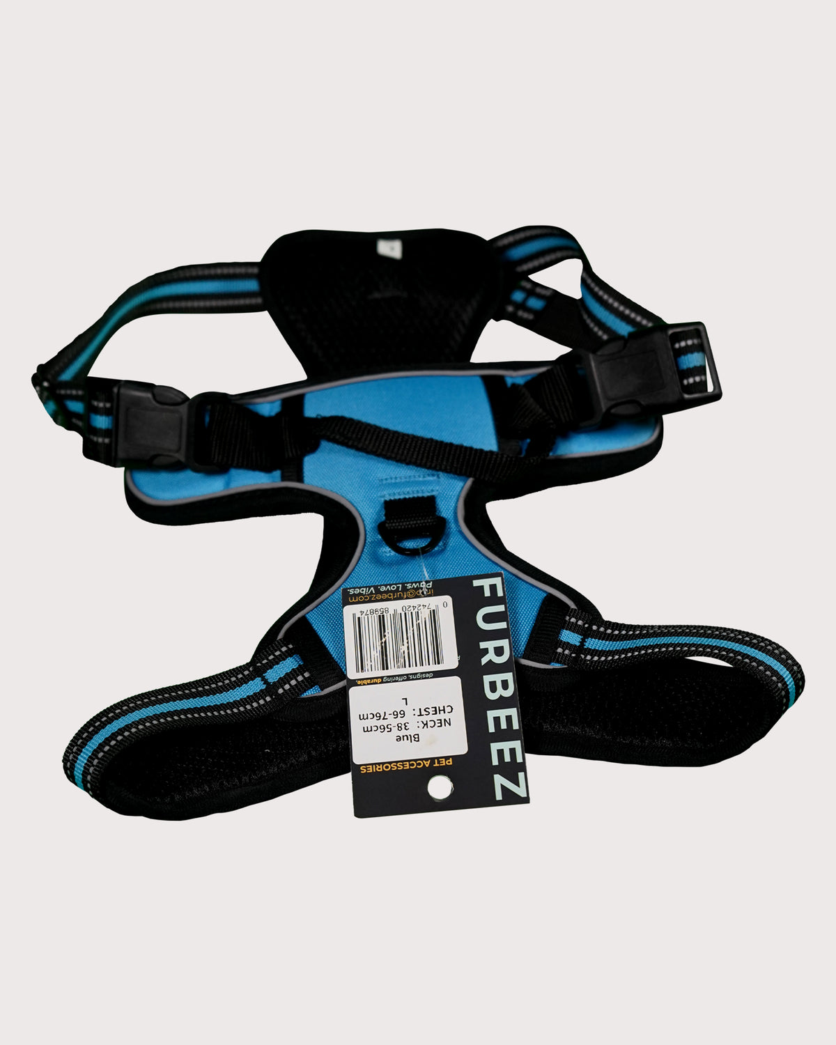 Furbeez Pet Accessories : Dog Harness Blue/Large