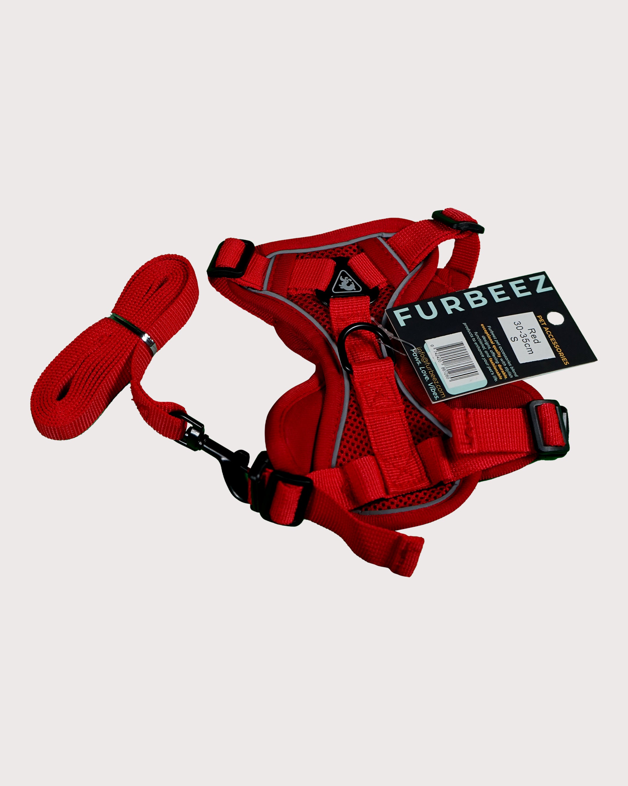 Furbeez Pet Accessories : Dog Harness Red/Small