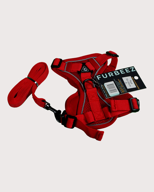 Furbeez Pet Accessories : Dog Harness Red/Small