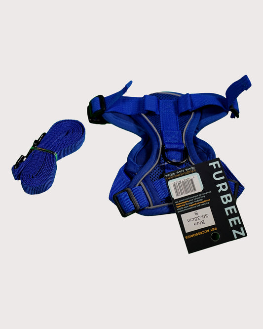 Furbeez Pet Accessories : Dog Harness Blue/Small
