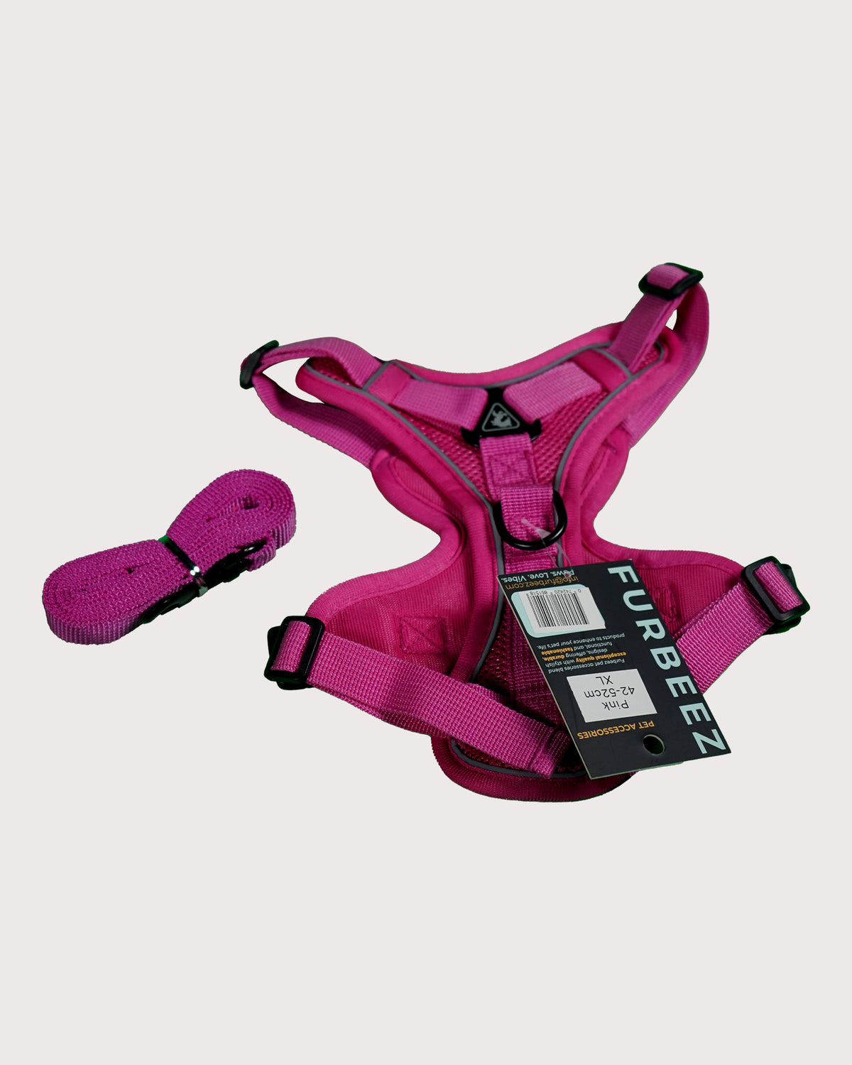 Furbeez Pet Accessories : Dog Harness Pink/XL