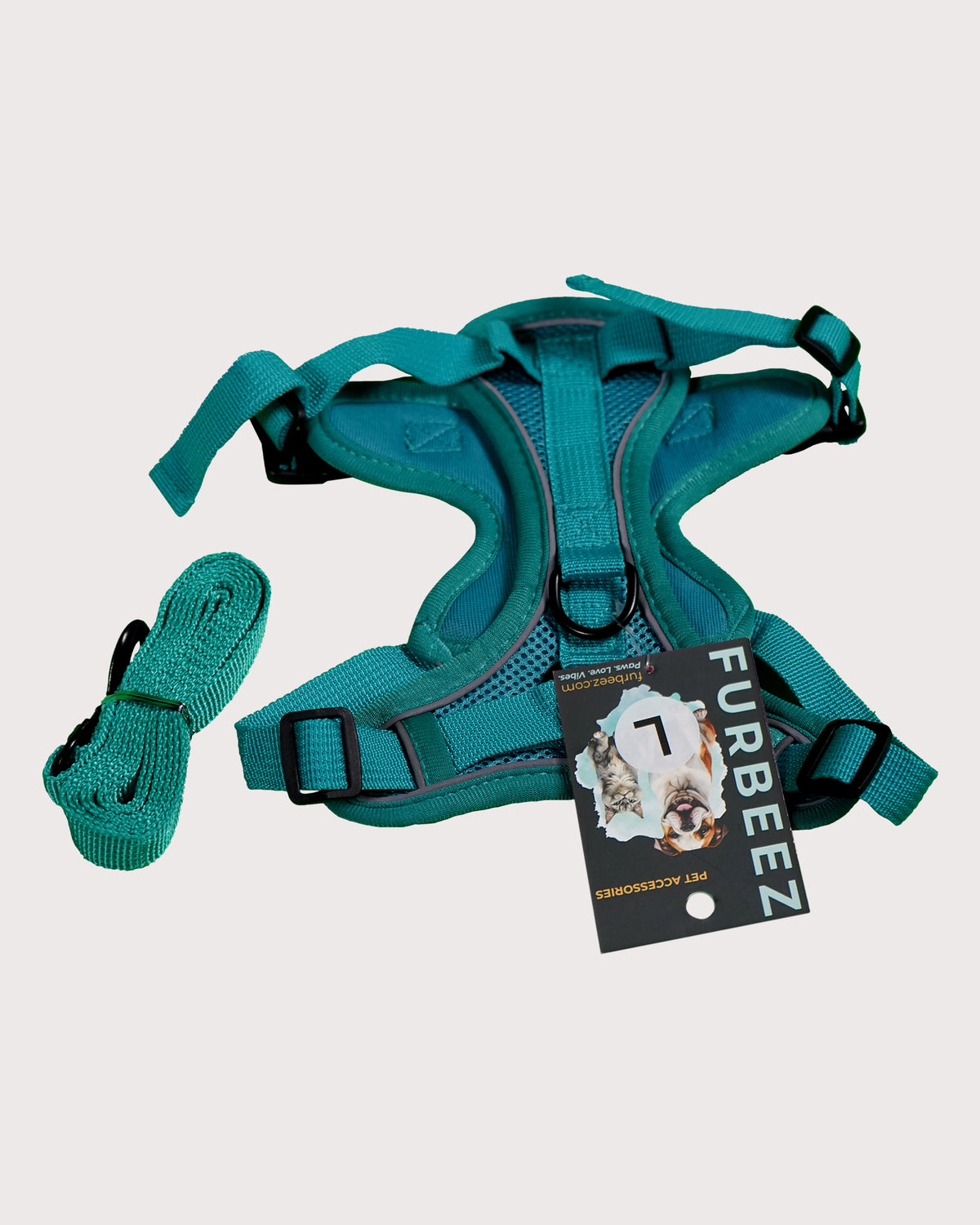 Furbeez Pet Accessories : Dog Harness Sky Blue/Large