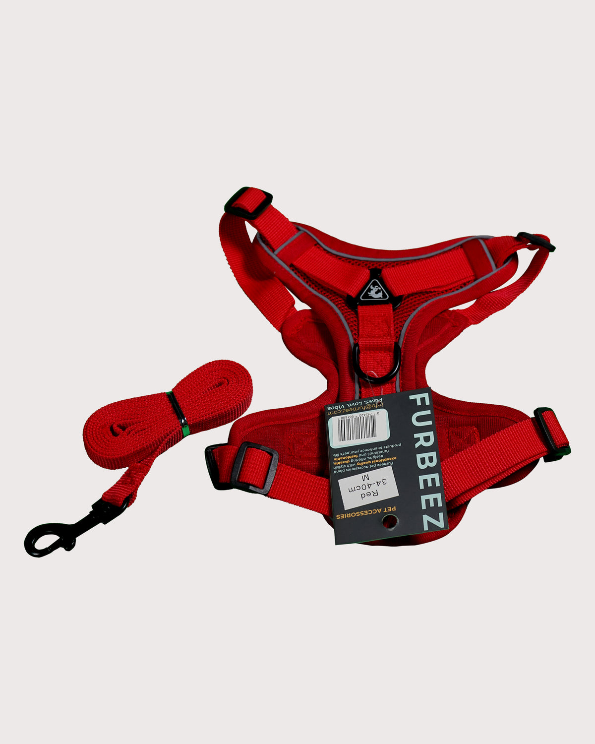 Furbeez Pet Accessories : Dog Harness Red/Medium
