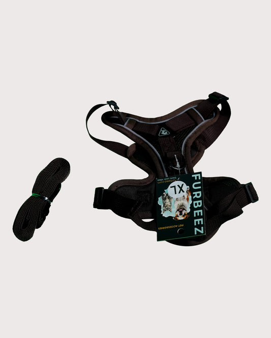 Furbeez Pet Accessories : Dog Harness Brown/XL