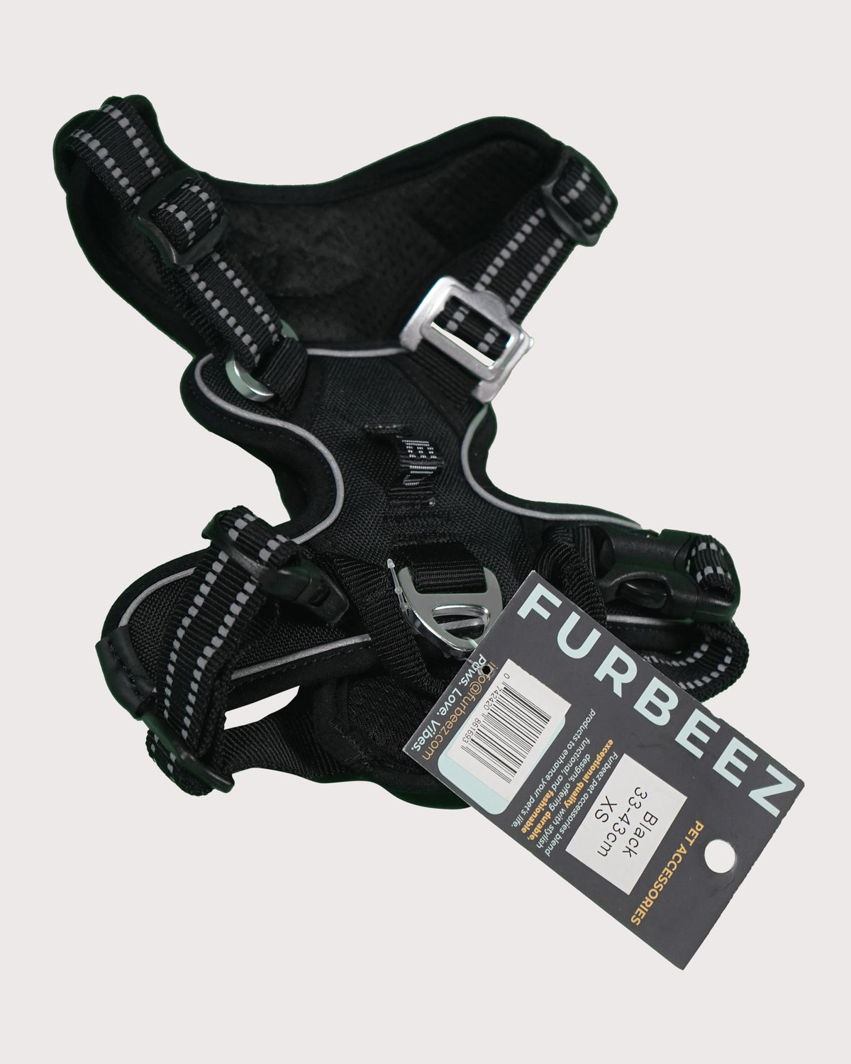 Furbeez Pet Accessories : Dog Harness Black/Xs