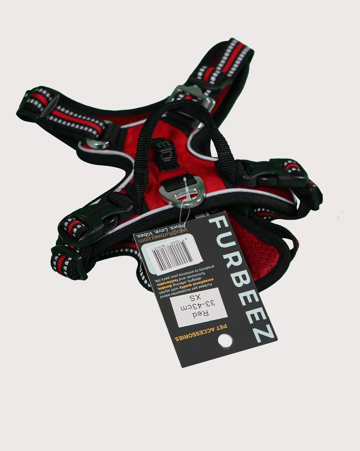Furbeez Pet Accessories : Dog Harness Red/XS