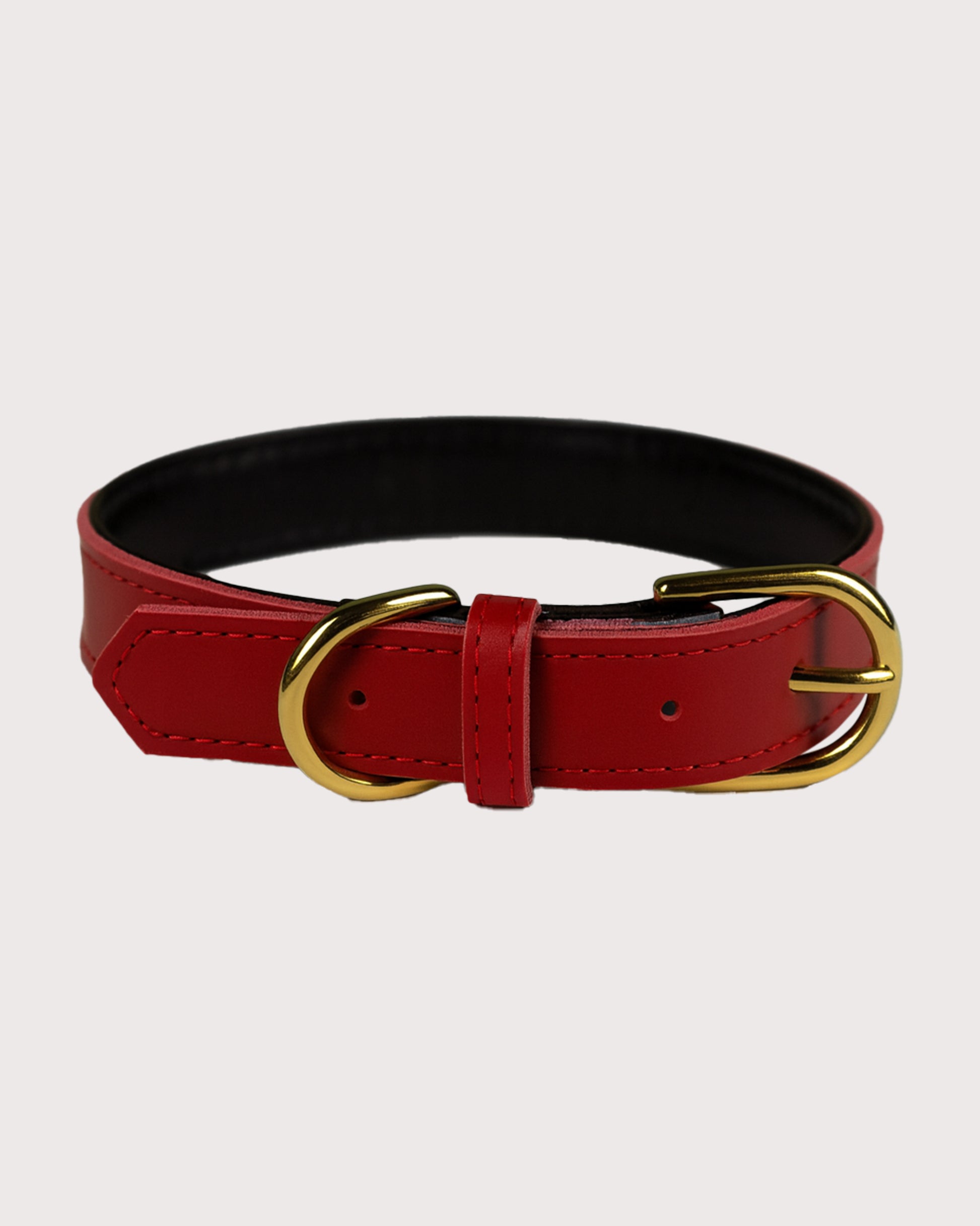 Furbeez Pet Accessories : Red Leather Classic Soft Dog Collar Collar XS