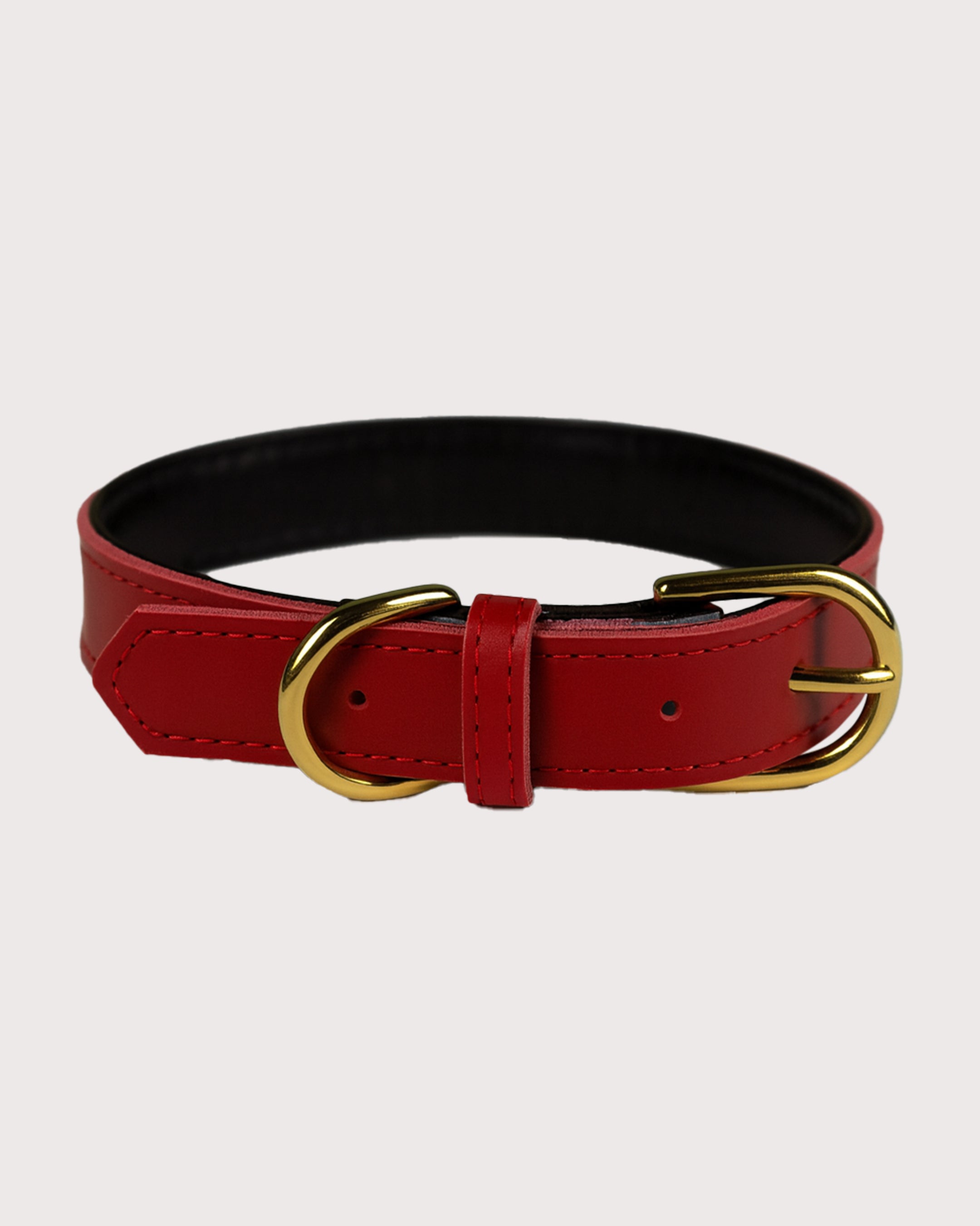 Furbeez Pet Accessories : Red Leather Classic Soft Dog Collar Collar XS
