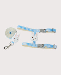 Furbeez Pet Accessories : Blue Bunny Harness & Leash Set L