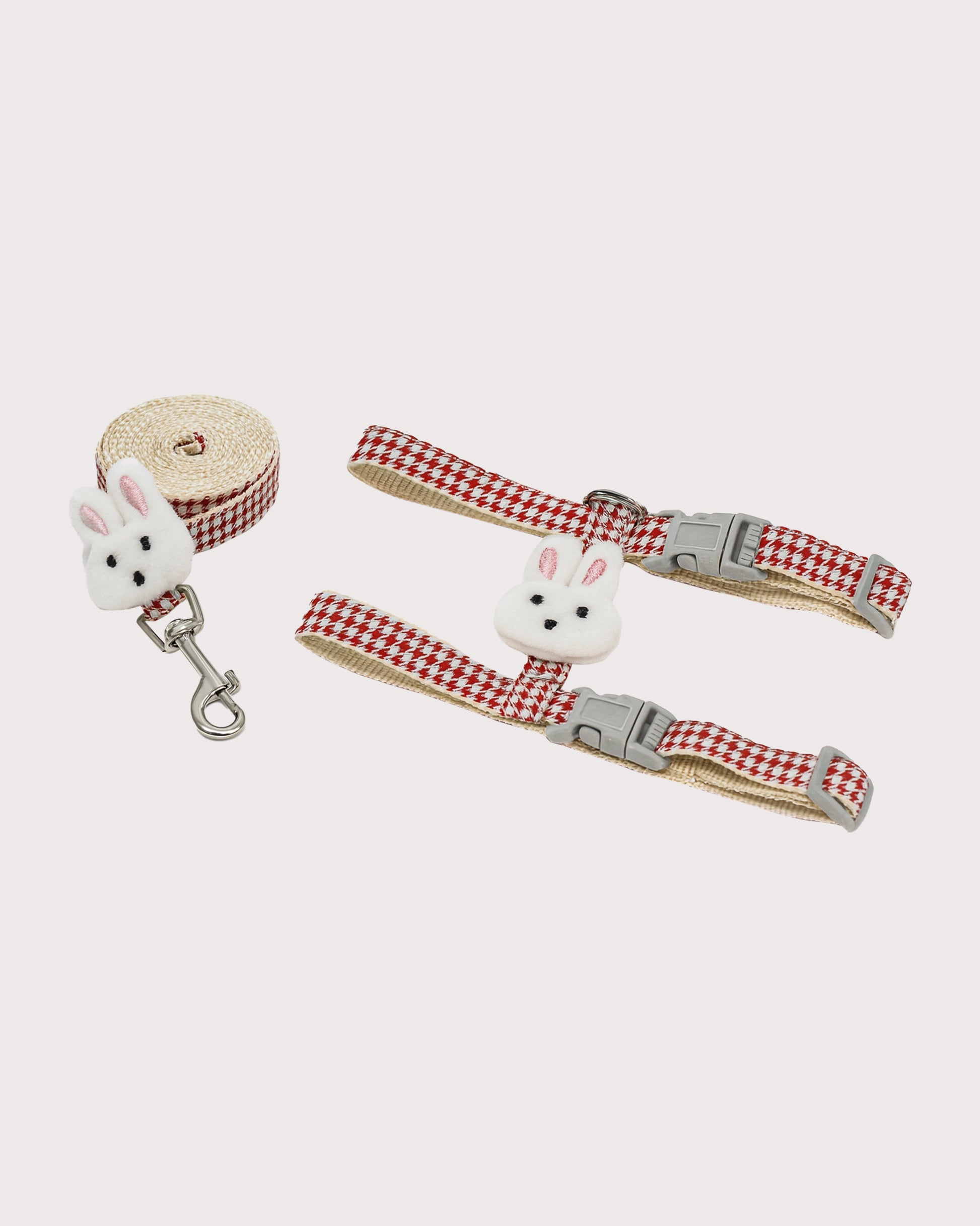 Furbeez Pet Accessories : Red Bunny Harness & Leash Set L