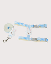 Furbeez Pet Accessories : Blue Bunny Harness & Leash Set M