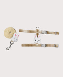 Furbeez Pet Accessories : Coffee Bunny Harness & Leash Set M