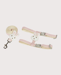 Furbeez Pet Acccessories : Pink Bunny Harness & Leash Set L