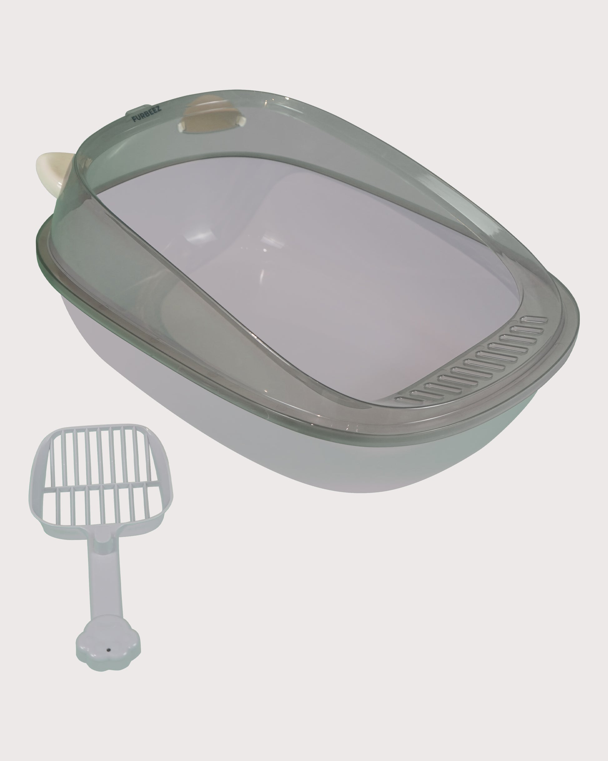 Furbeez Pet Accessories : Cat Litter Box Gray L