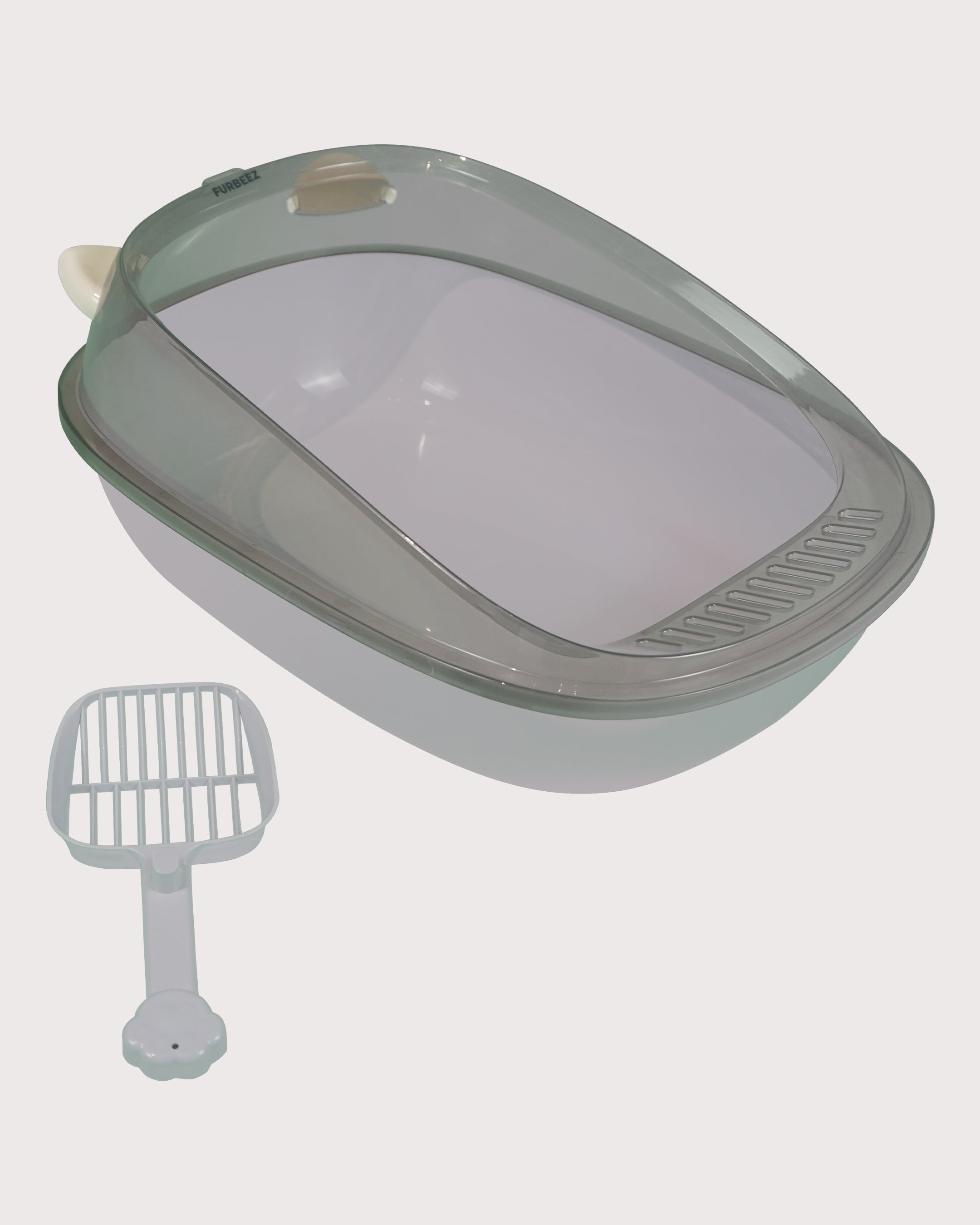 Furbeez Pet Accessories : Cat Litter Box Gray L