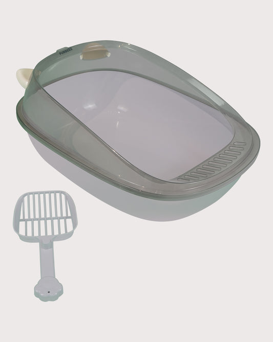 Furbeez Pet Accessories : Cat Litter Box Gray L