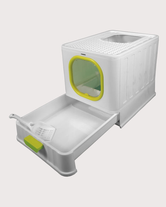 Furbeez Pet Accessories : Cat Litter Box Lid, Drawer Type Yellow
