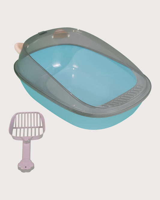 Furbeez Pet Accessories : Cat Litter Box Blue L
