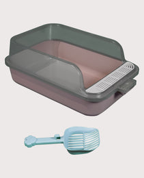 Furbeez Pet Accessories : Cat Litter Box Brown M
