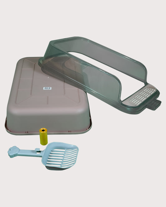 Furbeez Pet Accessories : Cat Litter Box Brown M
