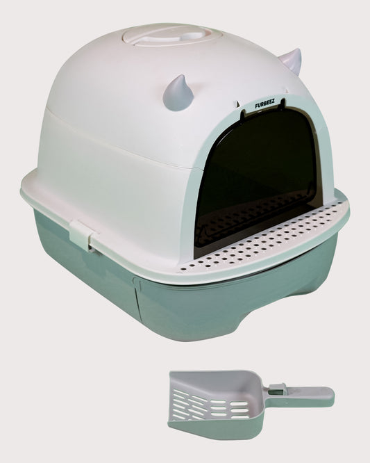 Furbeez Pet Accessories : Cat Litter Box with Lid