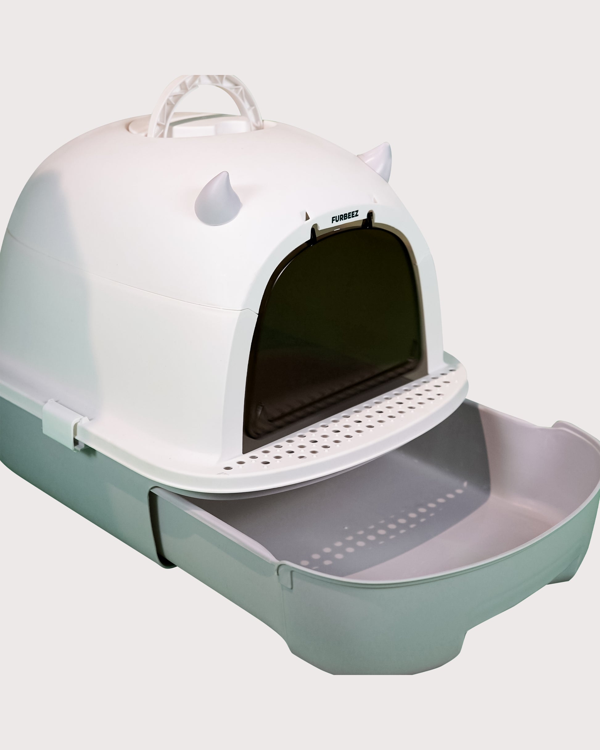 Furbeez Pet Accessories : Cat Litter Box with Lid