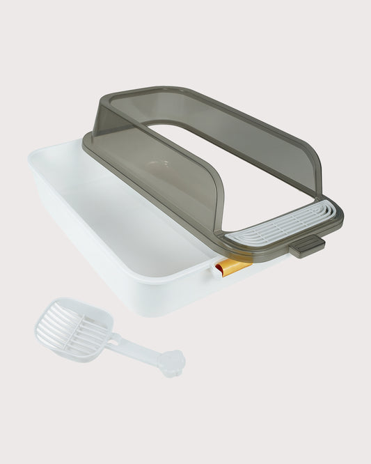 Furbeez Pet Accessories : Cat Litter Box Gray M