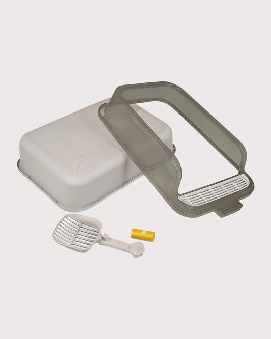 Furbeez Pet Accessories : Cat Litter Box Gray M