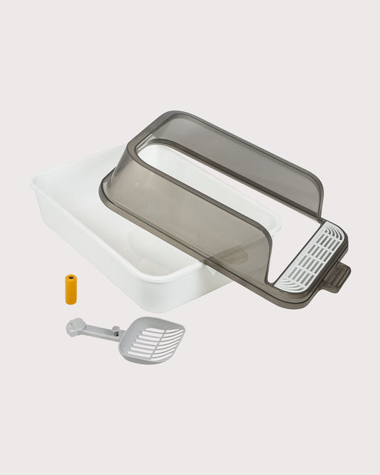 Furbeez Pet Accessories : Cat Litter Box White M