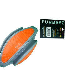 Furbeez Dog Toy : Gray/Orange American football Furbeez