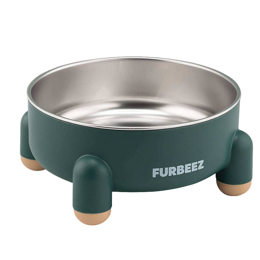 Furbeez Pet Accessories : SS Pet Water/Food Bowl Green Furbeez