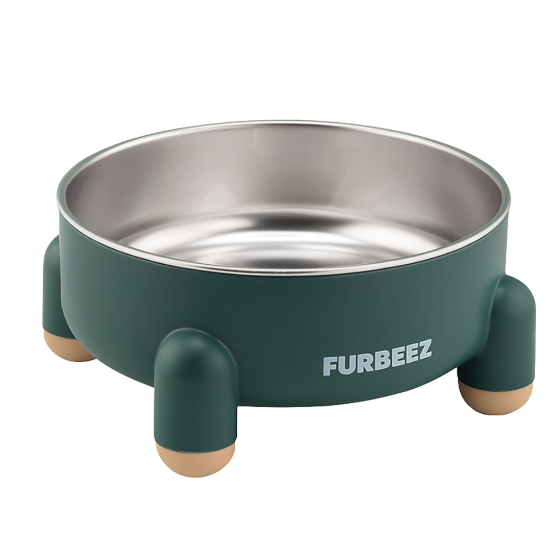 Furbeez Pet Accessories : SS Pet Water/Food Bowl Green Furbeez