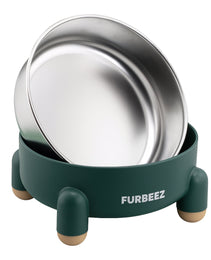 Furbeez Pet Accessories : SS Pet Water/Food Bowl Green Furbeez