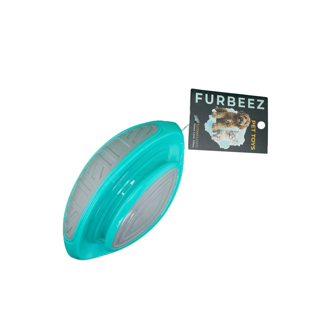 Furbeez Dog Toy : Green/Gray American football Furbeez