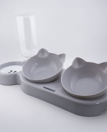 Furbeez Pet Accessories : PetDuo Set Water/Food Bowl Gray Furbeez