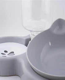 Furbeez Pet Accessories : PetDuo Set Water/Food Bowl Gray Furbeez