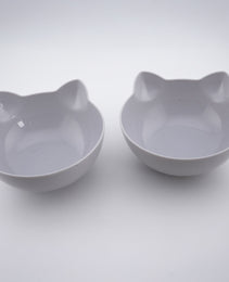 Furbeez Pet Accessories : PetDuo Set Water/Food Bowl Gray Furbeez