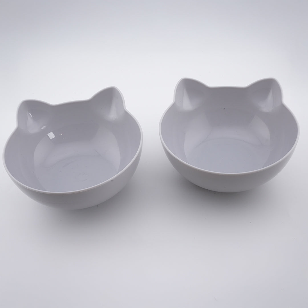 Furbeez Pet Accessories : PetDuo Set Water/Food Bowl Gray Furbeez