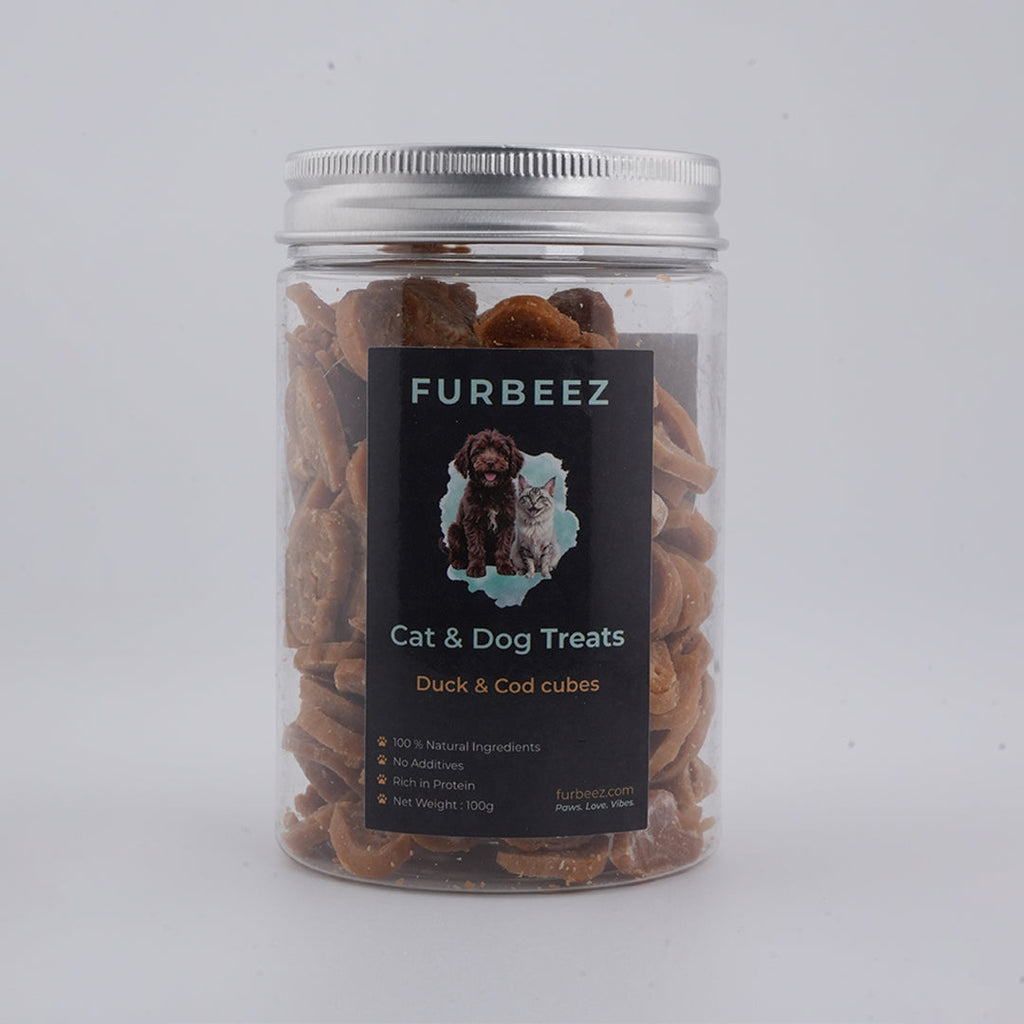Furbeez Cat & Dog Treats : Duck & Cod Cubes Furbeez