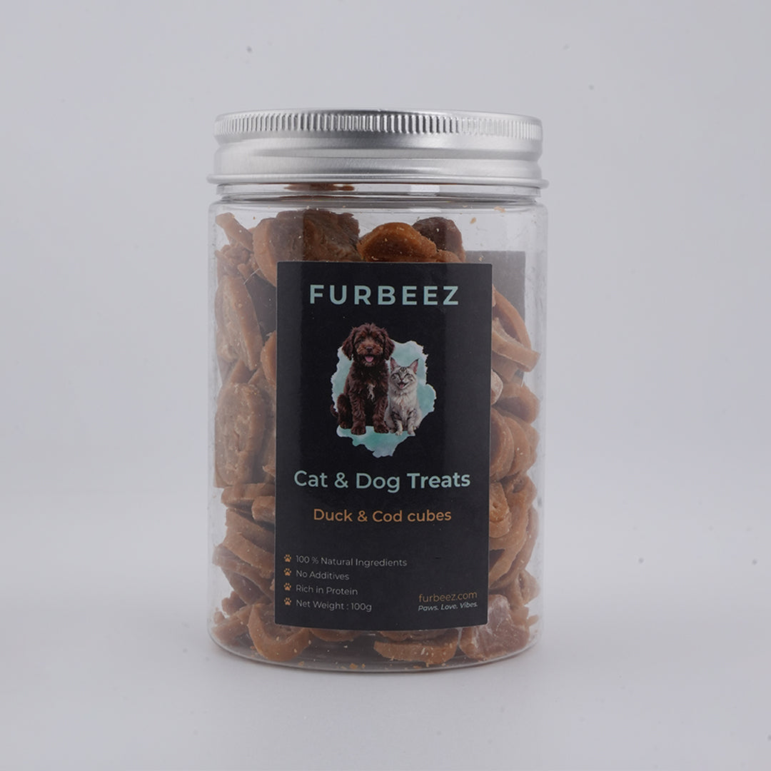 Furbeez Cat & Dog Treats : Duck & Cod Cubes Furbeez