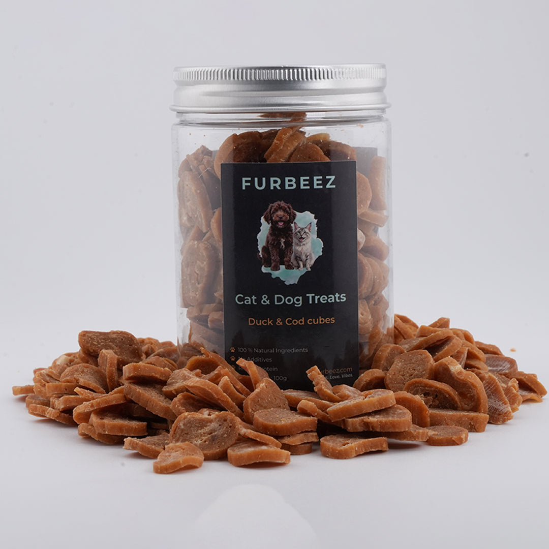Furbeez Cat & Dog Treats : Duck & Cod Cubes Furbeez
