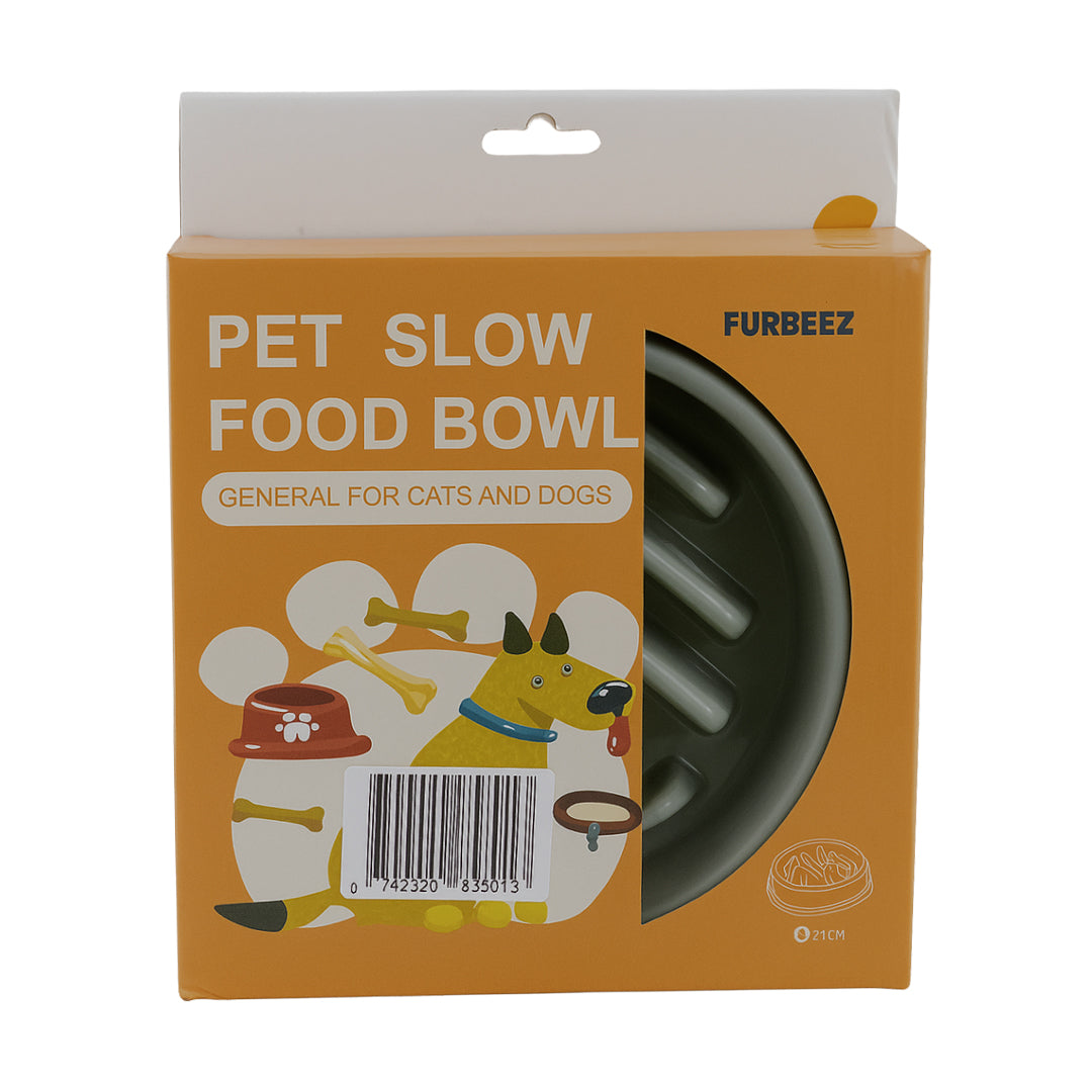 Furbeez Pet Accessories : Pet Slow Food Bowl Green Furbeez