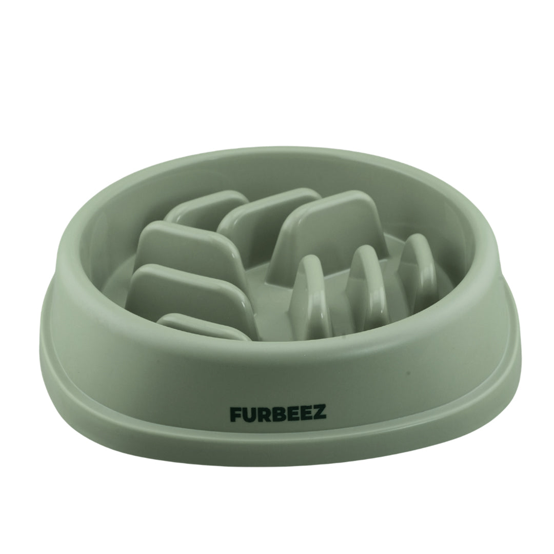 Furbeez Pet Accessories : Pet Slow Food Bowl Green Furbeez