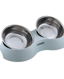 Furbeez Pet Accessories : Dual Pet Bowl/Green