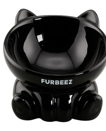 Furbeez Pet Accessories : Ceramic Pet Water/Food Bowl Black