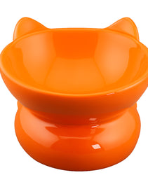 Furbeez Pet Accessories : Ceramic Pet Water/Food Bowl Orange