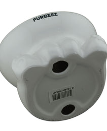 Furbeez Pet Accessories : Ceramic Pet Water/Food Bowl White